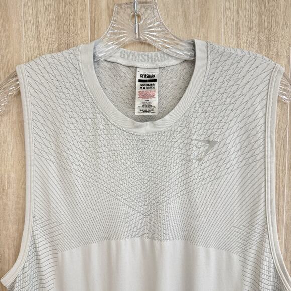 Gymshark Apex Seamless Tank Top Men’s Small White Active Workout Gym Breathable - Picture 8 of 15